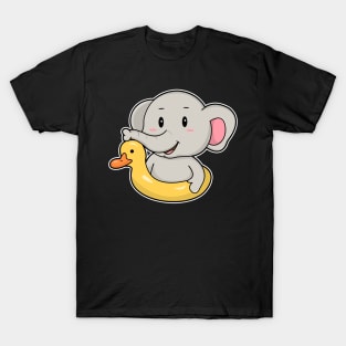 Elephant at Swimming with Swim ring T-Shirt